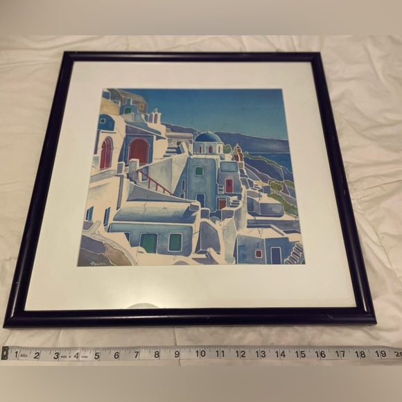 Framed silk screen from Mykonos, Greece. 1993 - Picture 3 of 9
